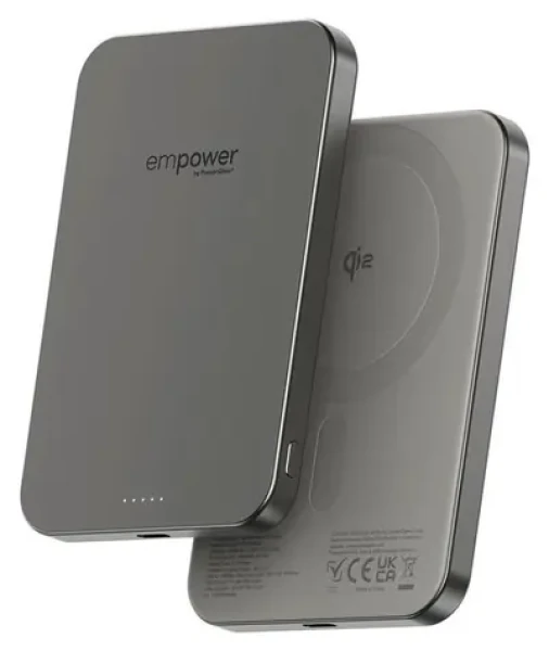 PanzerGlass empower bezdrôtová Qi2 powerbanka titánová / Powerbanka / 5000 mAh / Rýchle nabíjanie (EM82419)