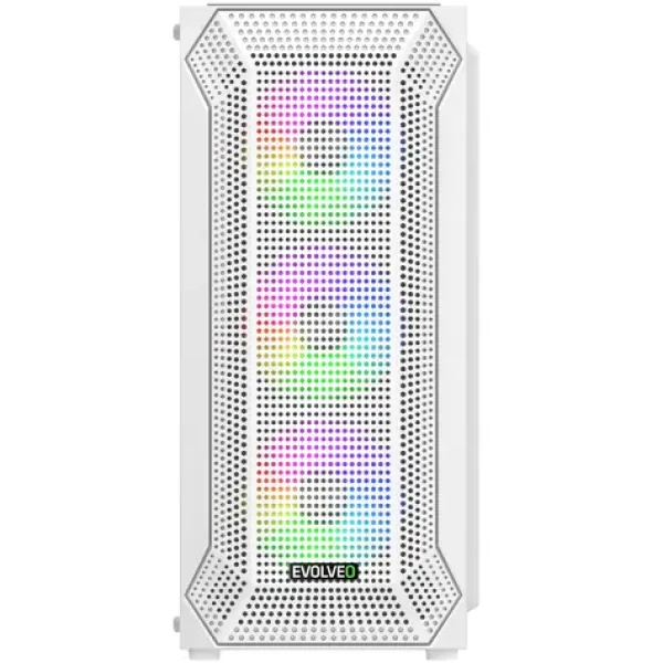 Evolveo Xenon biela / PC skriňa / Midi Tower / ATX/mATX/Mini ITX / 4X ARGB / temperované sklo (XENON-WH-4)