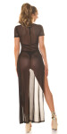 Dámske sexi plážové šaty zo sieťoviny s XXL rozparkom 210221 black - Koucla S