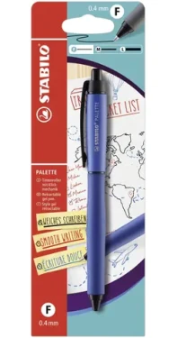 STABILO® PALETTE - Roller so stlačovacím mechanizmom - modrá - hrot F (0,4 mm) - modrý atrament (SB-B-55312-10)