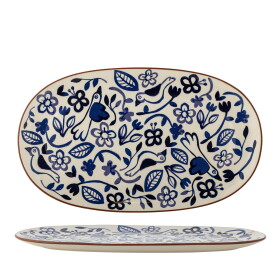 Bloomingville Keramický servírovací tanier Figuria Blue 38 cm