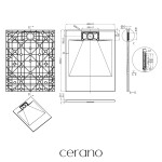 CERANO - Sprchová vanička obdélníková Enzo - SMC/minerální kompozit - strukturovaná černá matná - 100x80x3 CER-666079