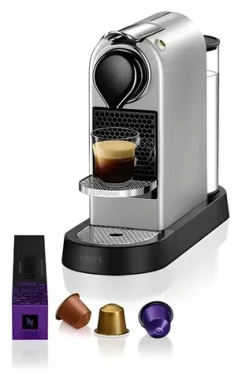 Krups Nespresso CitiZ XN741B strieborná / Kávovar na kapsule / Nespresso / 19 bar / 1 l (XN741B)