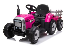 Mamido Elektrický traktor s vlečkou ružový