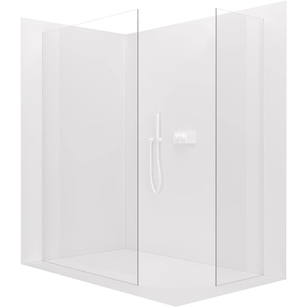 CERANO - Sprchová zástena Walk-in Crystal TL/P - 8 mm - bezvzperový systém - biela matná, transparentné sklo - 130x50x200 CER-8050BD5327