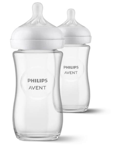 Philips AVENT Sklenená fľaša Natural Response SCY933/02 / Dojčenská fľaša / 240 ml / od 1 mesiaca / 2 ks