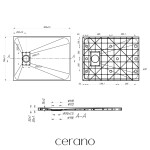 CERANO - Sprchová vanička obdélníková Gusto - SMC/minerální kompozit - strukturovaná černá matná - 90x70x3 CER-414581
