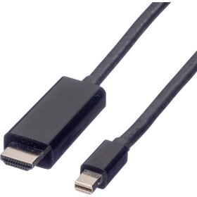 Value DisplayPort prepojovací kábel Mini DisplayPort konektory, Zástrčka HDMI-A 1.00 m čierna 11.99.5795 tienený Kábel DisplayPort; 11.99.5795