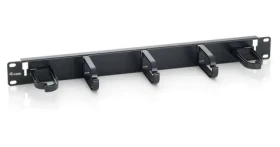 Equip 19" čierna / Vyväzovací panel / 1U / 5x plastová úchytka / oceľ, plast (327311)