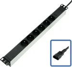 Lanview PDU 6x zásuvka bez vypínača čierna / Rozvodný panel / 19 "/ 1U / 4000 W / 2,5 m (TUPS035)
