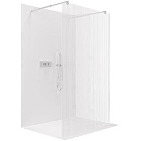 CERANO - Sprchová zástena Walk-in Onyx Duo Ľ/P - 8 mm - okrúhla vzpera - chróm, ryhované sklo - 60x200 CER-8050BD2261