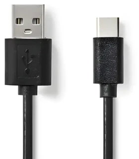 Nedis USB-A - USB-C nabíjací kábel čierna / Kábel / USB 2.0 / 480 Mbps / 2 m (CCGL60601BK20)