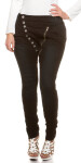 Curvy Girls Size! Skinnies with buttons and zip black