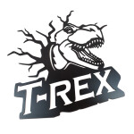 Veselá Stena Drevená nástenná dekorácia Dinosaurus T-REX čierny