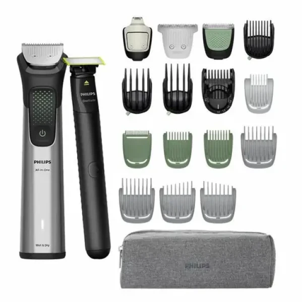 Philips Multigroom MG9557/15 strieborná / Multifunkčný zastrihávač / 0,2-20 mm / 120 min prevádzka / vodeodolný (MG9557/15)