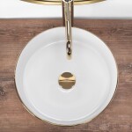 REA - Umývadlo na dosku Sami White Brush Gold REA-U6630