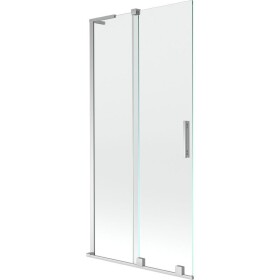 MEXEN/S - Velar L dvojkrídlová posuvná vaňová zástena 90 x 150, transparent, chróm 896-090-003-01-01