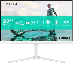 Philips Philips Evnia 27M2N3201A - 27 Zoll Full HD Gaming Monitor, 180 Hz, 0.5 ms, FreeSync Prem., G-Sync Comp., HDR10 (1920x1080, 2x HDMI, DisplayPort) weiss