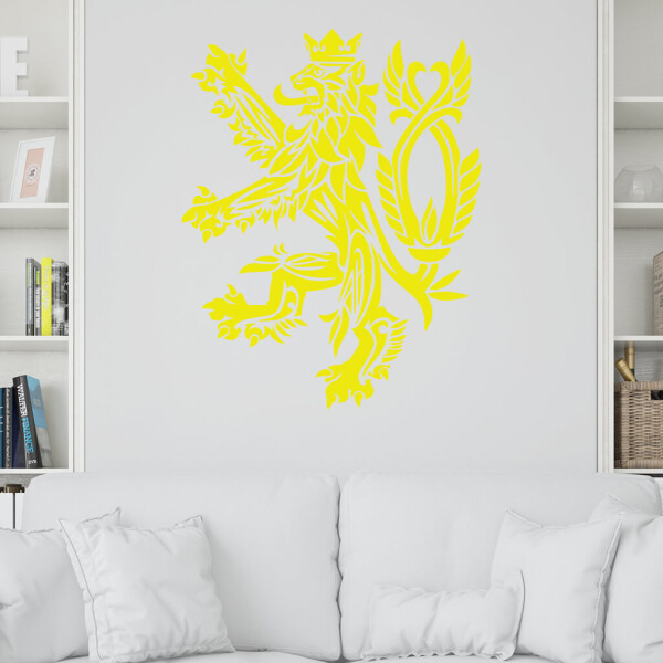 Veselá Stena Samolepka Český lev Farba: žlutá, Veľkosť: 100 x 78 cm