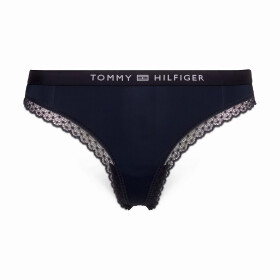 Dámske čipkované tangá s tonálnym logom UW0UW04184-DW5 - Tommy Hilfiger S