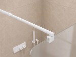 CERANO - Sprchová zástena Walk-in Orbis Round - Pravá - 8 mm - guľatá vzpera - biela matná, mliečne sklo - 120x200 CER-999932