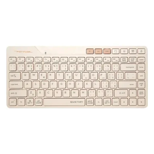 A4Tech FStyler FBK26C AS béžová / Bezdrôtová klávesnica / CZ layout / Bluetooth / 2.4GHz USB-A Nano prijímač (FBK26CAS-CL)