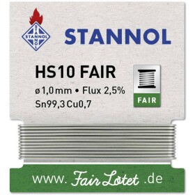 Stannol HS10-Fair spájkovací cín navijak Sn99,3Cu0,7 ROM1 5 g 1 mm; 599106