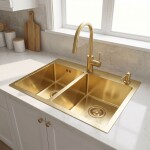 REA - Oceľový drez Toby BRUSH GOLD bez kuchynskej batérie ZLE-06415