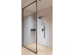 BESCO - Walk-in sprchovací kút ICON - Farba rámu zásteny - Hliník čierny, Rozmer A - 100, Rozmer C - 200, Smer zatváranie - Univerzálny Ľavé / Pravé, Výplň - Číre bezpečnostné sklo - 8 mm BCICON10BC
