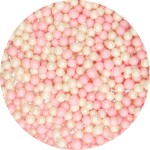 Cukrové dekorácie bielo-ružové perly, 60 g - FunCakes - FunCakes