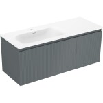 MEXEN/S - Rivel kúpeľňová skrinka 120 cm s umývadlom Vela ľavá, 1S, 1D, reliéf, grafit mat/biela mat 91A23-12047-3-BBFF66-W23L01