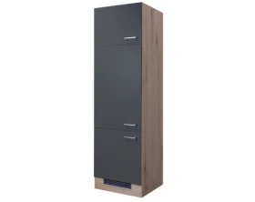 Kuchynská skriňa pre vstavanú chladničku Tiago,dub san remo/sivá,60 cm%