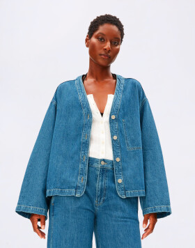 Armedangels Linen Denim Shirt Jacket 2293 sea salt M