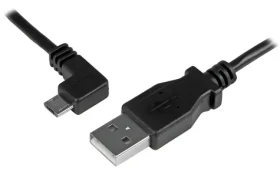 StarTech USB-A - Micro-USB B černá / Nabíjecí a datový kabel / Úhlový konektor / 0,5 m / 480 Mbps (USBAUB50CMLA)