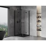 MEXEN/S - Mist-F Duo sprchovací kút skladacie dvere 120 x 120, transparent, čierna 8A6-120L-120P-70-00