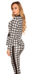 Sexy blazer in houndstooth pattern blackwhite