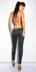 Sexy KouCla treggings with leather look applicatio darkgrey S