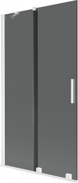 MEXEN/S - Velar dvojkrídlová posuvná vaňová zástena 100 x 150, grafit, biela 896-100-000-41-20