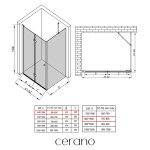 CERANO - Sprchovací kút Volpe L/P - 6 mm - chróm, transparentné sklo - 60x80x190 - zalamovacia CER-427162