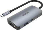 Unitek USB-C hub 3 displeje MST / USB hub / VGA + 2x HDMI 4K / 1x USB-A 3.1 Gen1 / PD 100W (D1051A)