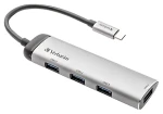 Verbatim 49147 sivá / USB hub / USB-C vstup / 4X USB 3.2 Gen 1 / 5 Gb/s (49147)