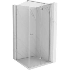 MEXEN/S - Mist-F sprchovací kút skladacie dvere pravá 80 x 80, transparent, chróm 8A6T-080-080-01-00-P