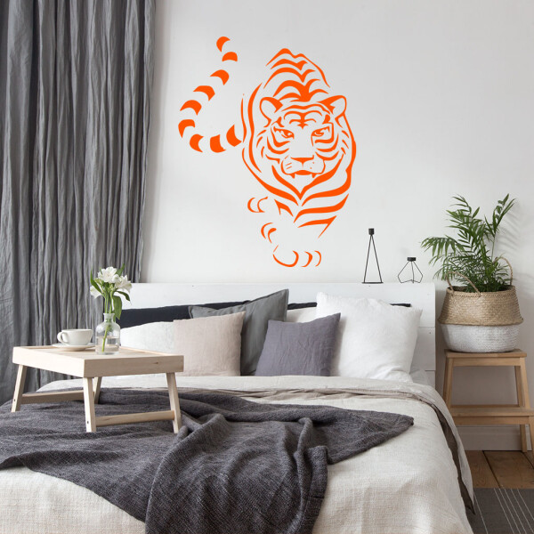 Veselá Stena Samolepka Tiger indický Farba: oranžová, Veľkosť: 40 x 31 cm