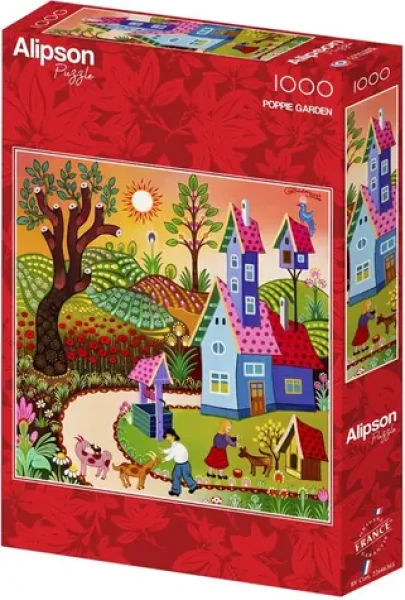 ALIPSON Štvorcové puzzle Záhrada s makmi