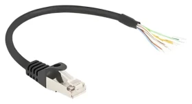 DeLock RJ-50 čierny / Kábel / S/FTP / otvorené konce / 0,25 m (80203)