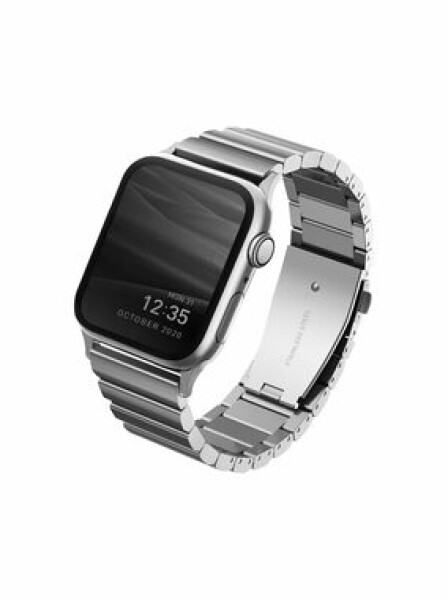 Uniq Strovs článkový oceľový remienok pre Apple Watch 44 amp; 42mm - STERLING (strieborná) (8886463674253)