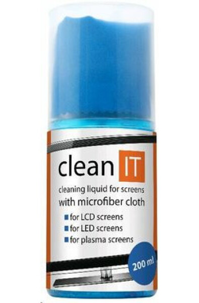 CLEAN IT čistiaci roztok na obrazovky s utierkou / 200 ml / 29x29 cm (CL-180)