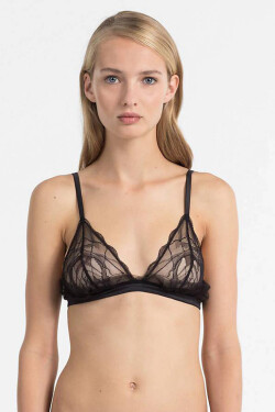 Podprsenka Unlined Triangle QF4432E - Calvin Klein S černá krajka