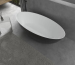 CERANO - Vaňa z liateho mramoru Emilia - voľne stojaca - čierna matná/biela matná - 180x85x55 CER-428548