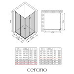 CERANO - Sprchovací kút Volpe Duo Ľ/P - 6 mm - čierna matná, transparentné sklo - 120x90x190 - zalamovacia CER-669586